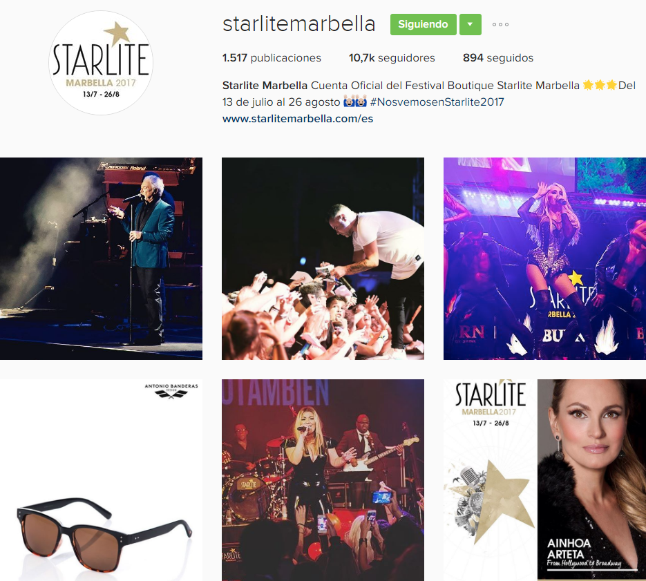 Redes sociales Starlite